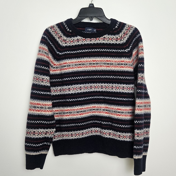 J. Crew Multicolor Striped Crew Neck Sweater. - Picture 1 of 5